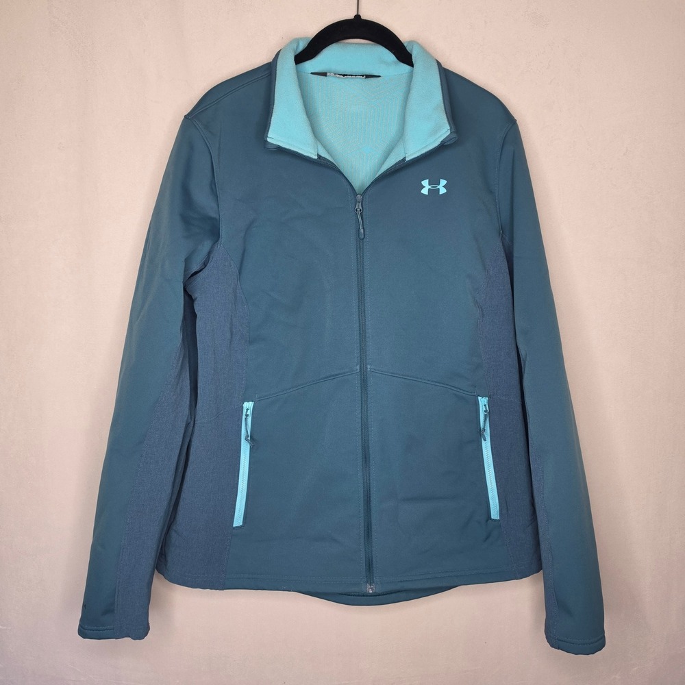 Under Armour Storm ColdGear Infrared Softshell Jacket Teal Blue Womens L